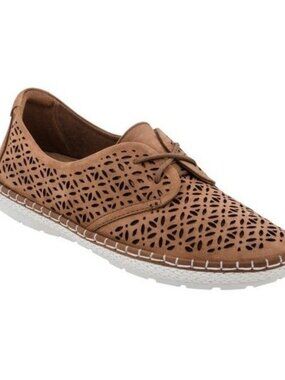 Earth Pax Lace Up Leather Shoes Perforated Oxford Comfort Walking Size 6.5 B